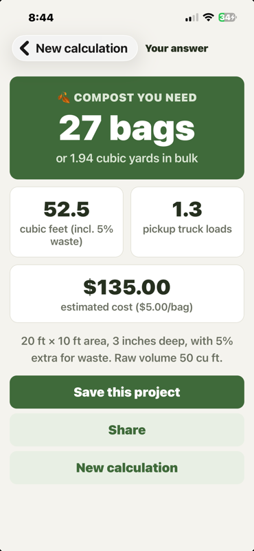 Yard Load shopping result